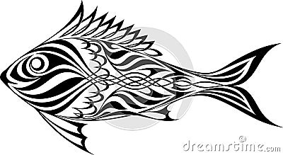 Celtic stylized fish image. Vector Illustration