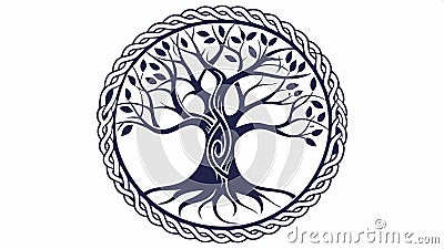 Celtic tree of life, ancient symbol vector, rooted tree illustration design vector design Generative AI Vector Illustration