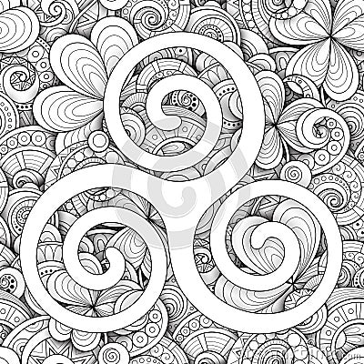 Celtic Triskele Symbol, Spiral Sign Vector Illustration