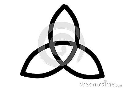 The Celtic Wiccan symbol of the Triquetra symbol of the Triple Goddess white backdrop Cartoon Illustration