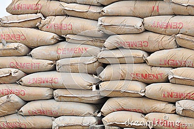 Cement bags Stock Photo