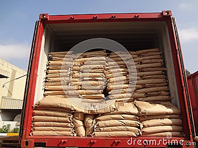 Cement bags Stock Photo