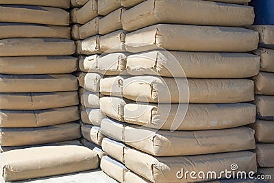 Cement bags Stock Photo