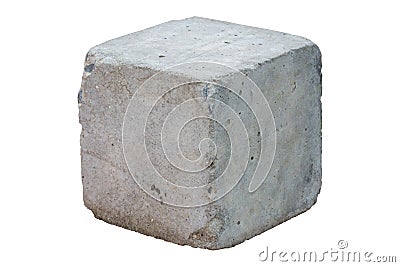 Cement block isolated on white background. Clipping path Stock Photo