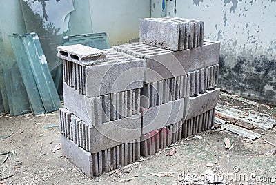 Cement bricks for building Stock Photo