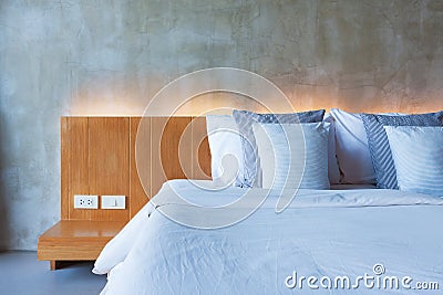 Cement interior style in bedroom Stock Photo