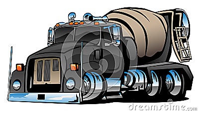 Cement Mixer Truck Cartoon Vector Illustration Vector Illustration