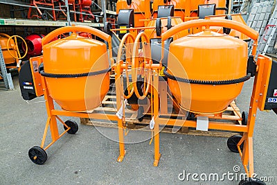 cement mixers for sale in a DIY Stock Photo