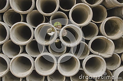 Cement pipe circle Stock Photo