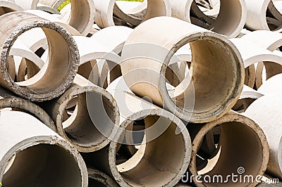 Cement pipe Stock Photo