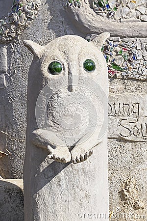 Cement sculpture at the Owl House Editorial Stock Photo