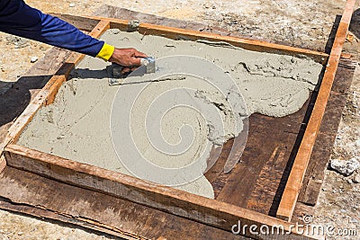 Cement slab cast Stock Photo