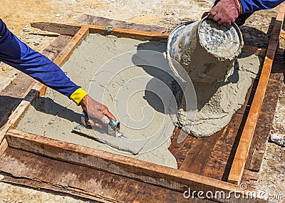 Cement slab cast Stock Photo