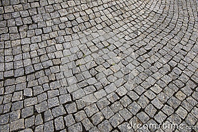 Cement tile curving outward into a bulge Stock Photo