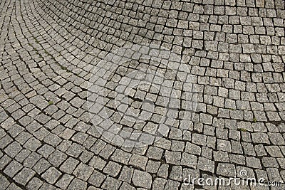 Cement tile curving outward into a bulge Stock Photo