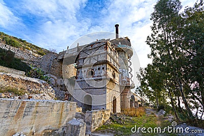 Cement transshipment facility Stock Photo