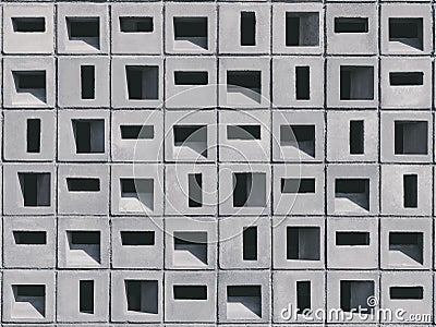 Cement wall cubic pattern Geometric background Architecture details Stock Photo