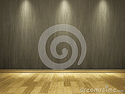 Cement wall and wooden floor Stock Photo