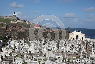 Cementerio Santa Maria de Pazzis, San Juan Editorial Stock Photo