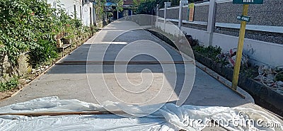 Cementing the road in the finished environment Stock Photo