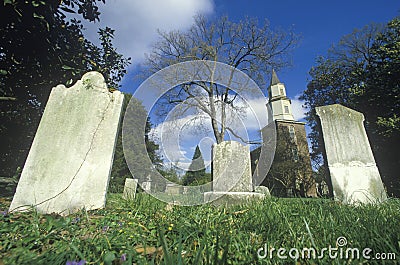 Cemetery at Bruton Parish in Williamsburg, Virginia Editorial Stock Photo