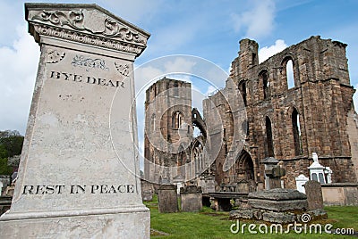 Cemetery at the Elgin Cathedral Stock Photo