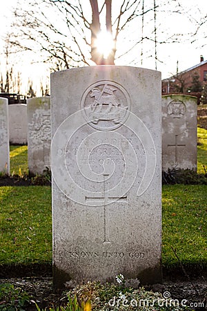 Cemetery fallen soldiers World War I Flanders Belgium Editorial Stock Photo