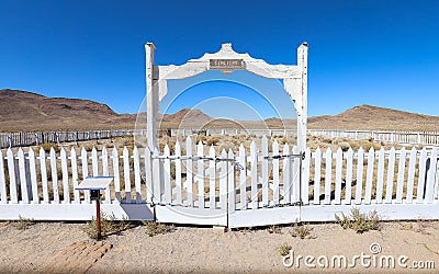 Cemetery Gate; Fort Churchill State Park Editorial Stock Photo