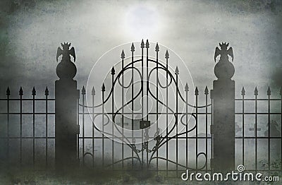 Cemetery gate Stock Photo