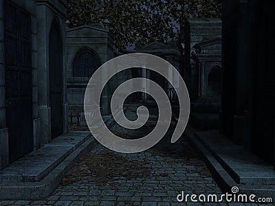 Cemetery- Halloween Background Stock Photo