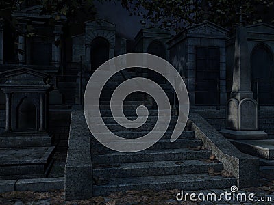 Cemetery- Halloween Background Stock Photo