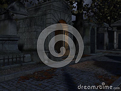 Cemetery- Halloween Background Stock Photo