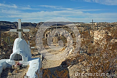 Ghost town cemetery in Terlingua, TX Stock Photo