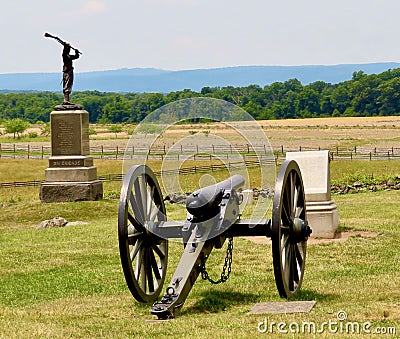 Cemetery Hill, Site of Pickets Charge, Gettysburg Stock Photo
