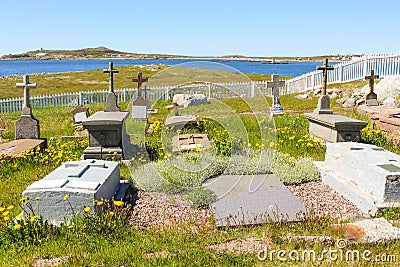 cemetery on Ile-aux-Marins Editorial Stock Photo