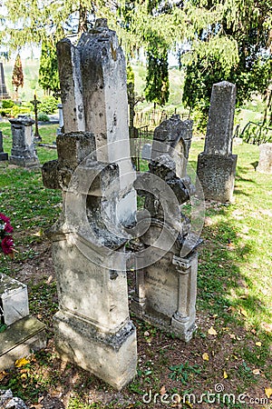 Cemetery in Lendavske Gorice in Slovenia Editorial Stock Photo