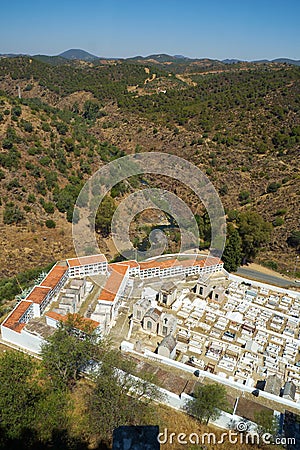 Cemetery of the main church Igreja matriz in Mertola. Portugal Stock Photo