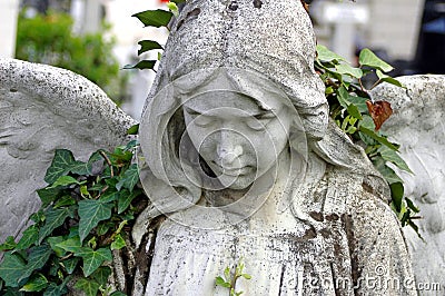 Cemetery statue of an angel Stock Photo