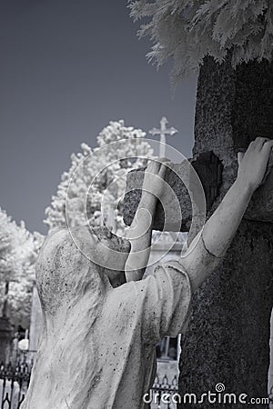 Cemetery woman statue Stock Photo