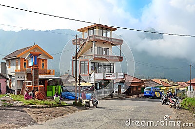 Cemoro Lawang, Indonesia - May 12, 2016 : An view of Cemoro Lawang Village near Bromo Editorial Stock Photo