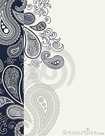 Cenefa paisley page decoration Vector Illustration