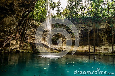 Cenote Ek Balam Stock Photo