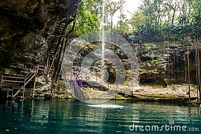 Cenote Ek Balam Stock Photo