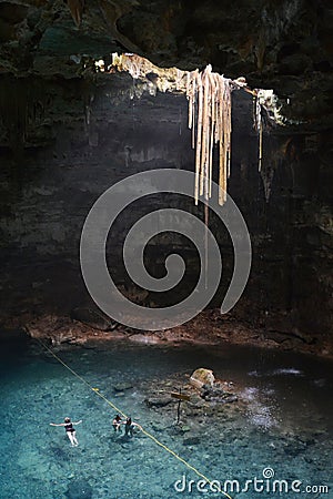 Cenote Samula in Yucatan peninsula, Mexico. Stock Photo