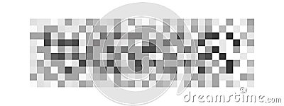 Censor blur effect horizontal pattern. Monochrome grey pixel mosaic texture hiding part of image, text or another Vector Illustration