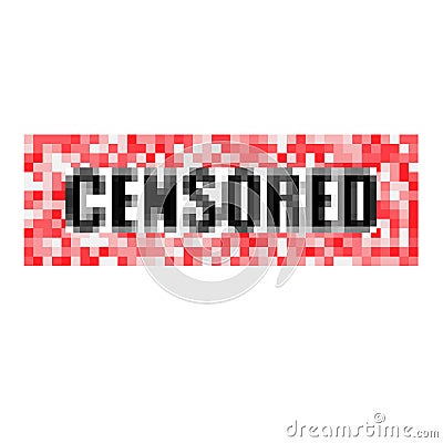 Censored in red and black ink stamps. Vector Illustration