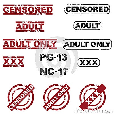 Censored stamps Vector Illustration