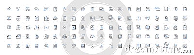 Census line icons collection. Population, Demographics, Diversity, Enumeration, Sampling, Data, Survey vector and linear Vector Illustration
