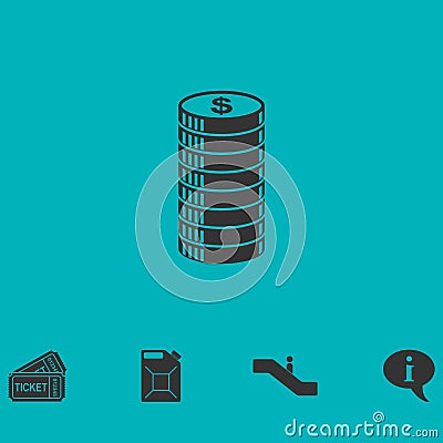 Cent icon icon flat Vector Illustration