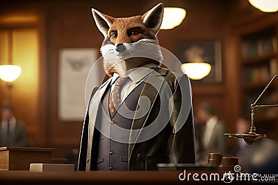 cent LightingLegal Fox: A Display of Professionalism in Courtroom Setting Stock Photo